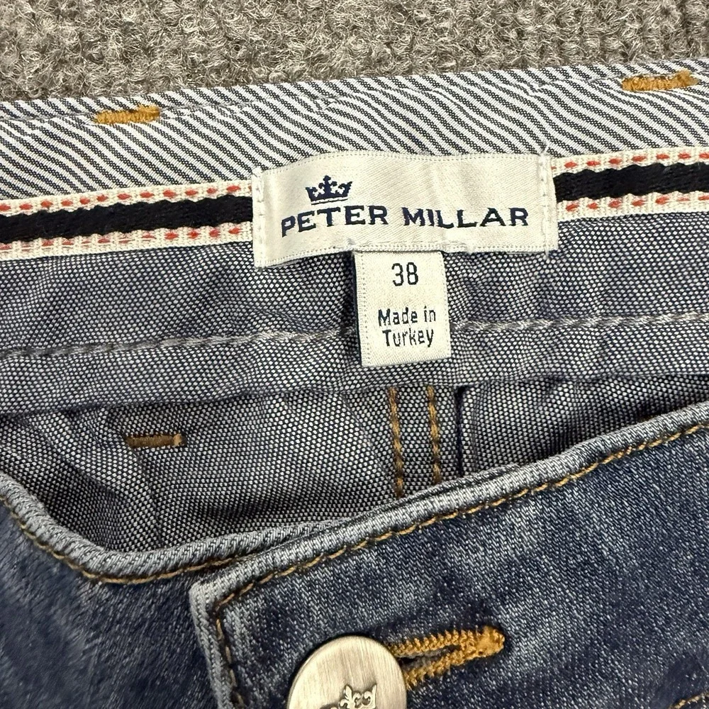 Peter Millar Jeans Mens 38x34 Blue‎ Stretch Denim Mid Rise Straight Crown